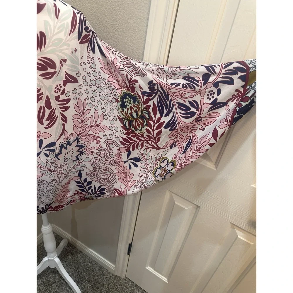 Anthropologie Cocoon Kimono Wrap Chiffon Shawl OS Floral Boho Hippie Lightweight